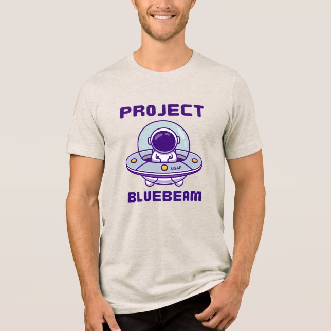 Drones New Jersey UFO Project Bluebeam  Tri-Blend Shirt (Front)