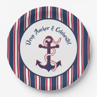 Drop Anchor & Celebrate Patriotic Coastal plates