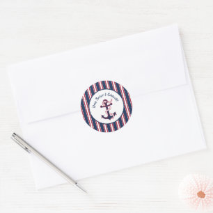 Drop Anchor & Celebrate Patriotic Coastal plates Classic Round Sticker