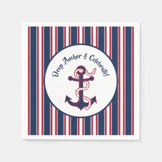 Drop Anchor & Celebrate Patriotic Coastal plates Napkin