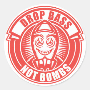 Drop Bass Not Bombs Classic Round Sticker