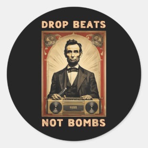 Drop Beats Not Bombs Anti-war Classic Round Sticker