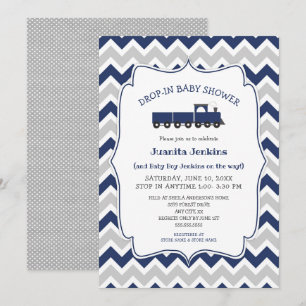 Drop-in boy baby shower / open house invitation