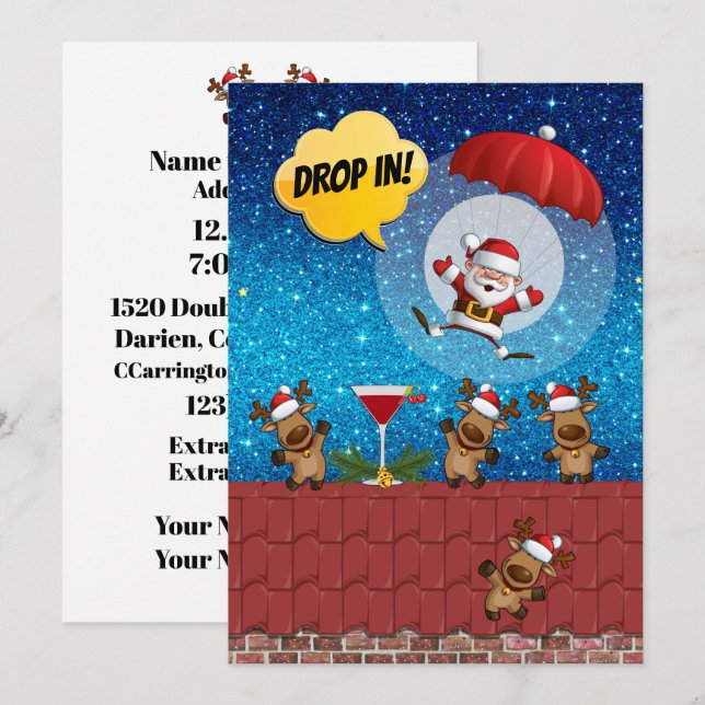 DROP IN Christmas Invitation (Front/Back)