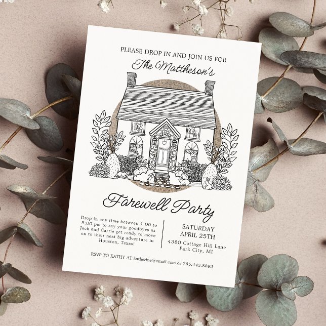 Drop In Cute House Farewell Party Invitation (Creator Uploaded)