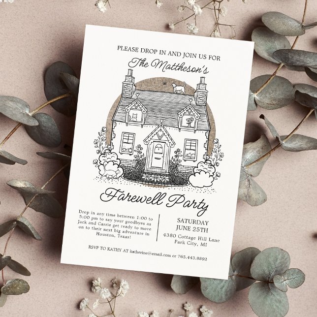 Drop In Stop By Cats Farewell Party Invitation (Creator Uploaded)