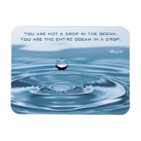 Drop in the Ocean, Inspiring Rumi Quote Magnet