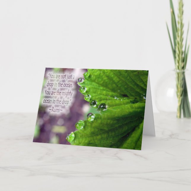 "Drop in the Ocean" Rumi Greeting Card (Front)