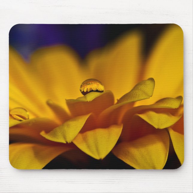Drop of Water with Reflection of Gerbera Daisy Mouse Pad (Front)