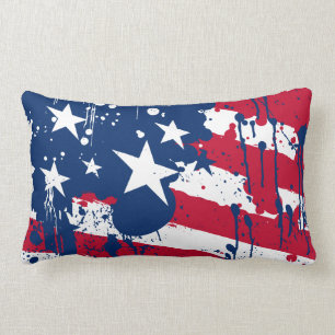 Drop Splash Colours America Flag Pillow