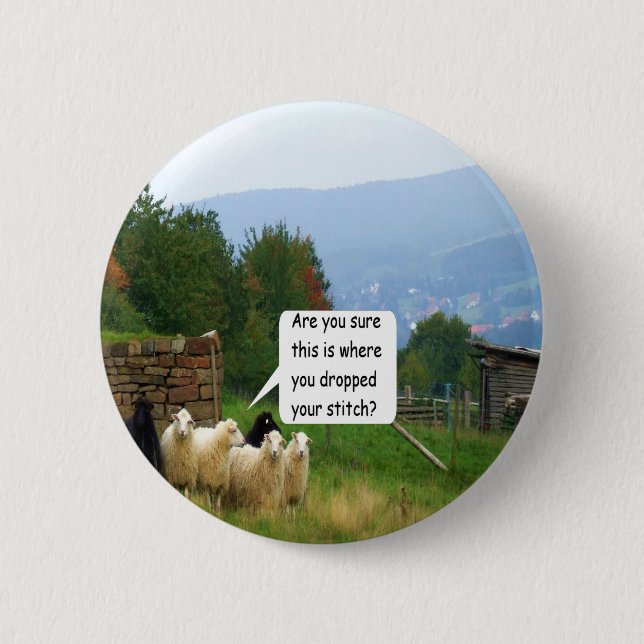 Drop Stitch Sheep Button (Front)