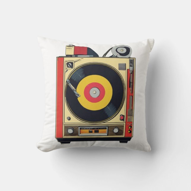  Drop the Beat DJ  Throw Pillow (Front)