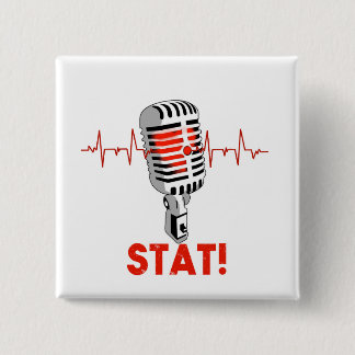 Drop the mic logo 2 inch square button