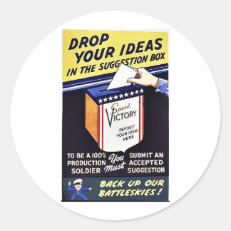 Drop Your Ideas In The Suggestion Box Classic Round Sticker