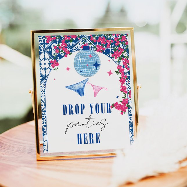 Drop your Pantie Dancing Queen Greek Bridal Shower Poster (Creator Uploaded)