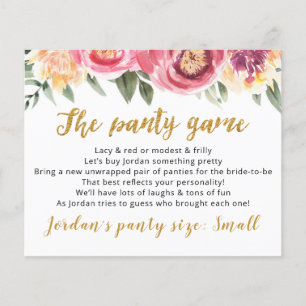 Drop your panties Template CARD Bridal game