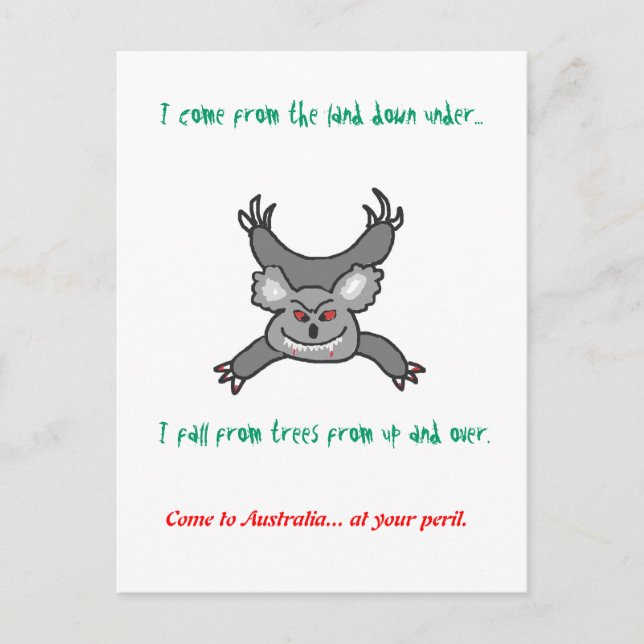 Dropbear Australis Postcard (Front)