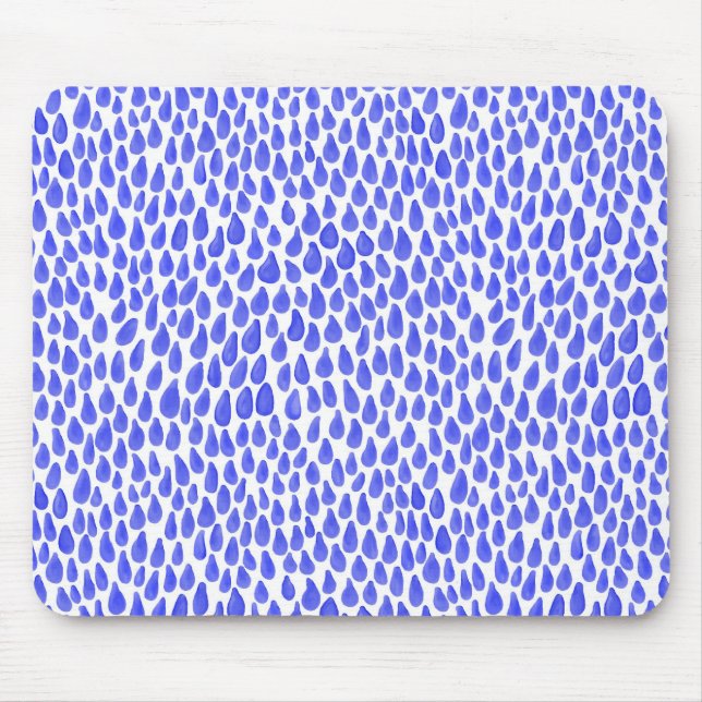Droplets - Blue Mouse Pad (Front)