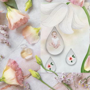 droplets de fées blanches 1 carte d'anniversaire