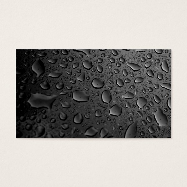 Droplets d'eau noire foncée Conception textuelle (Devant)