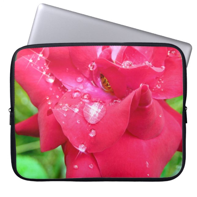Droplets on Petals Laptop Sleeve (Front)