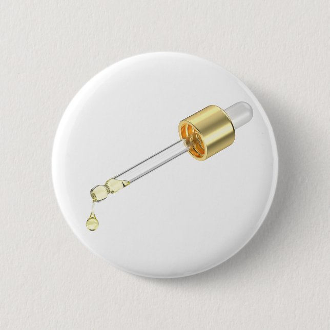 Dropper pipette with yellow serum 2 inch round button (Front)