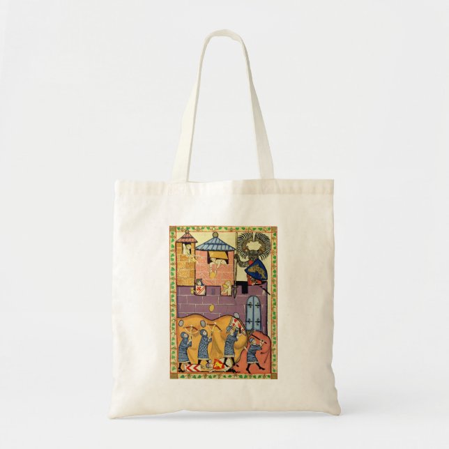 Dropping Rocks, 14th Century Codex Manesse Tote Bag (Front)