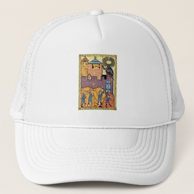 Dropping Rocks, 14th Century Codex Manesse Trucker Hat (Front)
