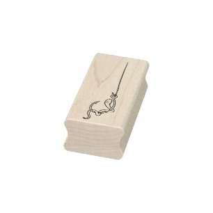 Dropping You a Line Fishhook Worm Rubber Stamp