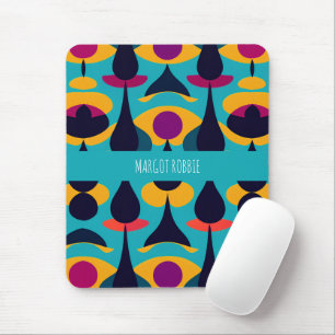 Drops Blue Yellow Abstract Pattern Mouse Pad