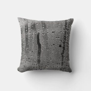 Drops of rain on window throw pillow