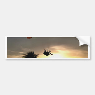 Dropzone At Dusk Adventure Paraglider Art Bumper Sticker
