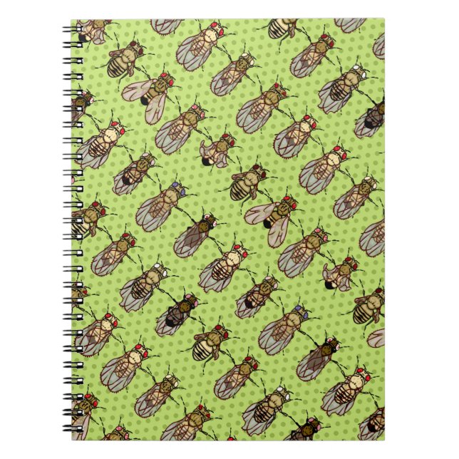 Drosophila Fruit Fly Genetics - mutants - Lime Notebook (Front)