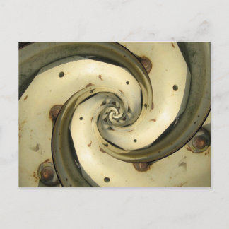 droste effect tractor wheel postcard