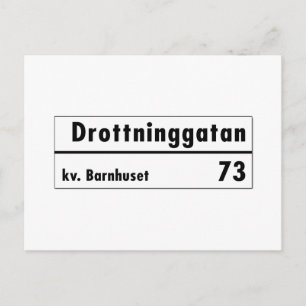 Drottninggatan, Stockholm, Swedish Street Sign Postcard