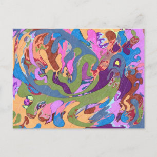 "Drowning" Abstract Art Postcard