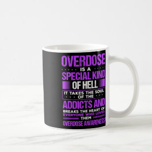 Drug Abuse Purple Ribbon Addict Overdose Awareness Coffee Mug