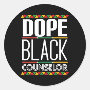 Drug Black Counsellor Black History Month  Classic Round Sticker