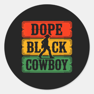 Drug Black Cowboy Western Style Rodeo Melanin Afro Classic Round Sticker