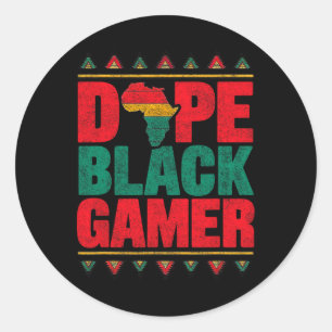 Drug Black Gamer Black History Month Gaming For Bo Classic Round Sticker