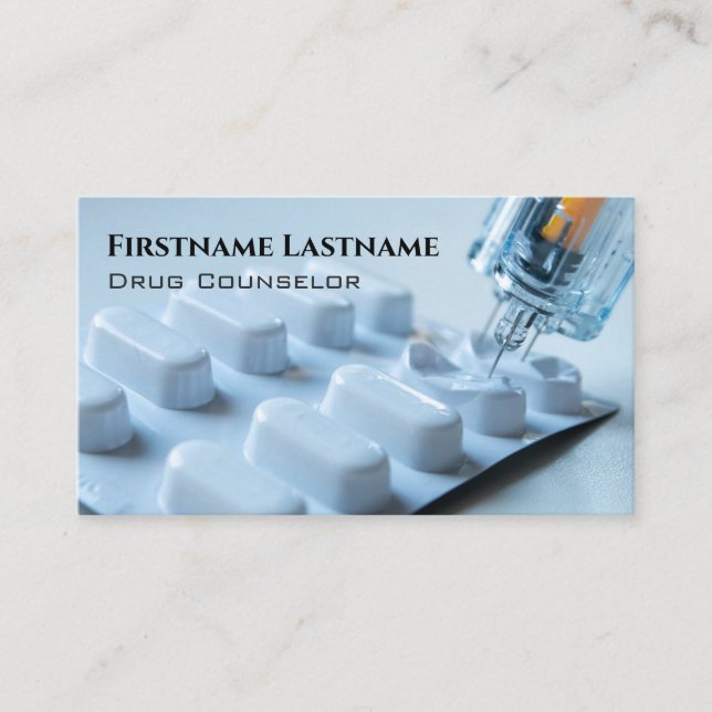 Drug Counsellor Alcohol Counsellor Psychotherapist Business Card (Front)