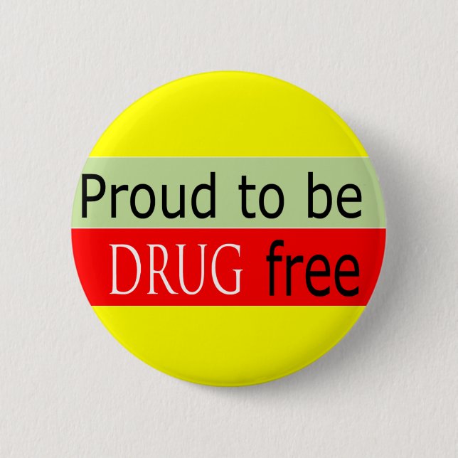 drug free 2 inch round button (Front)