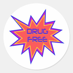 Drug Free Classic Round Sticker