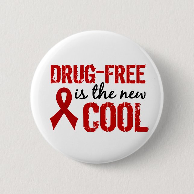 Drug-Free Is The New Cool 2 Inch Round Button (Front)