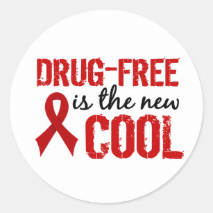 Drug-Free Is The New Cool Classic Round Sticker