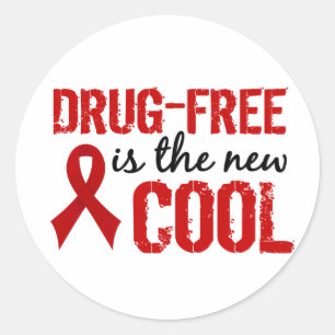 Drug-Free Is The New Cool Classic Round Sticker