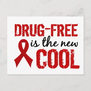 Drug-Free Is The New Cool Postcard