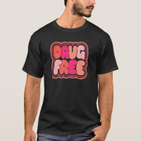 Drug Free Retro Groovy Hippie 60s 70s Trendy