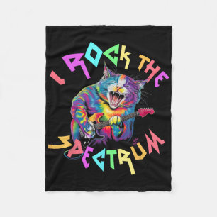 Drug I Rock The Spectrum Autism Dad Peace Love Kin Fleece Blanket