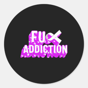 Drug Overdose Awareness Addiction Ribbon Drug Addi Classic Round Sticker